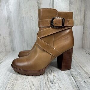 Naturalizer Lug Sole Heeled Boots Women's 10 Lyra Leather Water Repellent‎ New